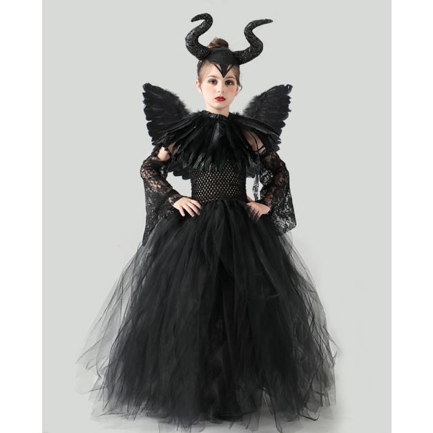 Kids Maleficent Costume with Headpiece tt3282
