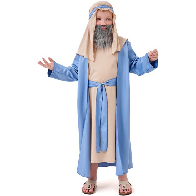 Nativity costume set rear view showing headband tie and flowing sleeves Nativity costume set rear view showing headband tie and flowing sleeves