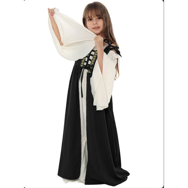 Gothic Renaissance princess gown for girls with gold waist trim Gothic Renaissance princess gown for girls with gold waist trim
