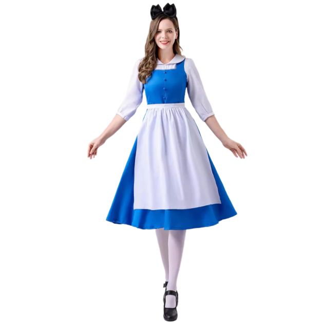 Ladies storybook character costume - blue dress with crisp white pinafore apron Ladies storybook character costume - blue dress with crisp white pinafore apron