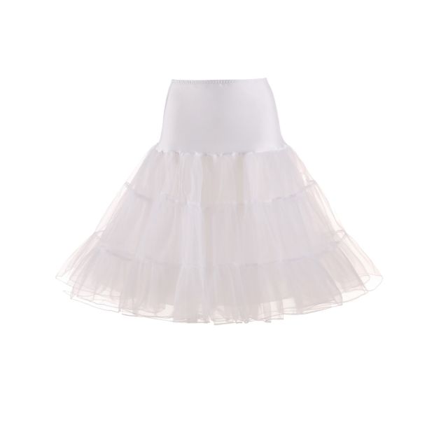 White petticoat skirt with three tiers of tulle and organza layers creating 1950s volume White petticoat skirt with three tiers of tulle and organza layers creating 1950s volume
