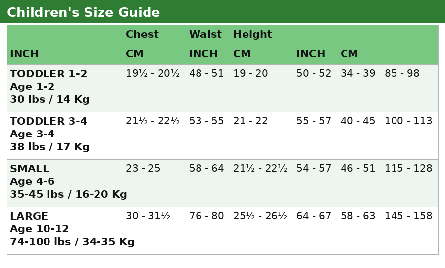 Size Chart