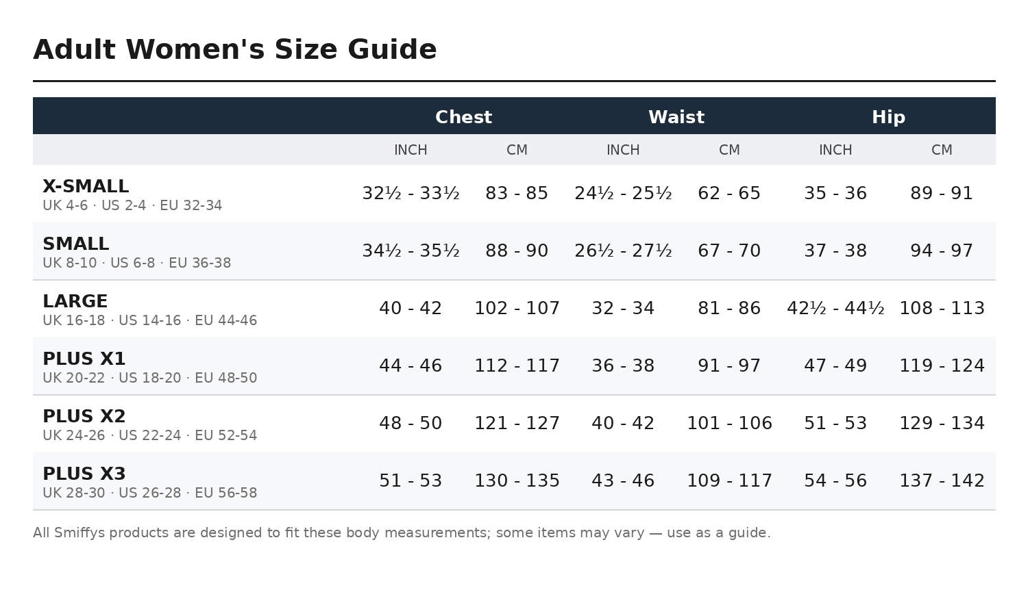 Size Chart