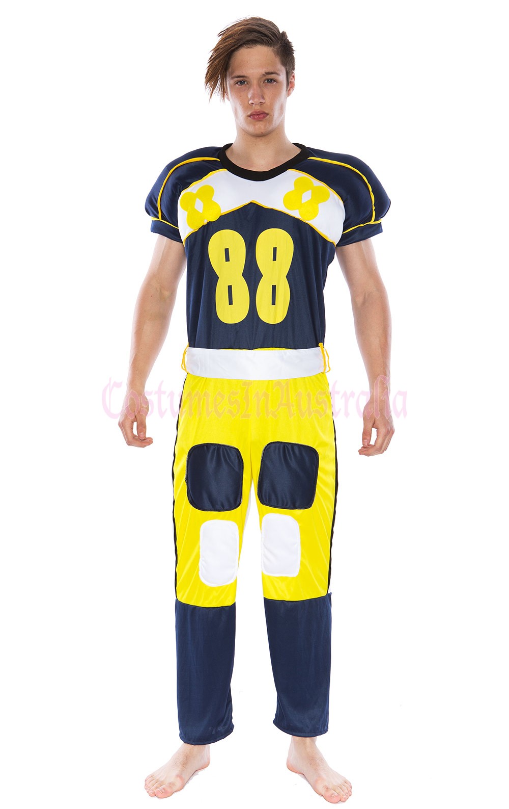 Mens American Football Player Fancy Dress Costume Jumpsuit Outfit | eBay