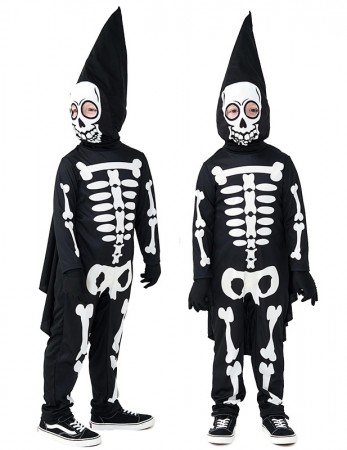 The Black White Skeleton Halloween Outfit – An Evergreen Hit with the Young Ones!