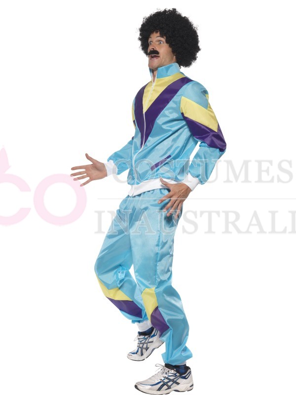 Mens 80/'s Height Fashion Scouser Tracksuit Shell Suit Costume 80s 1980s Party