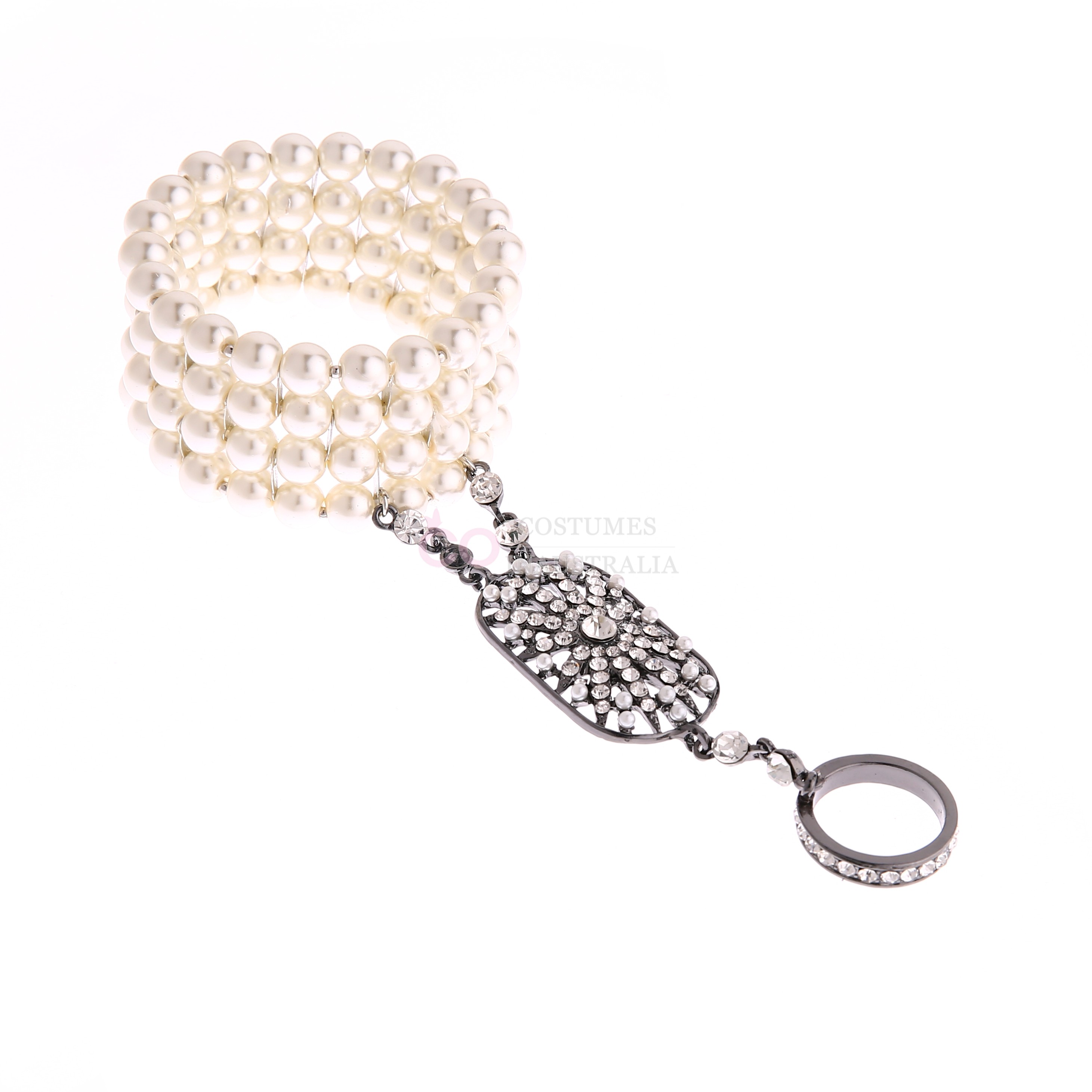 Great Gatsby Costume Headpiece Bracelet Ring Set | Blossom Costumes