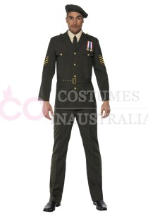 How to accessorise an army costume for a military-themed party?